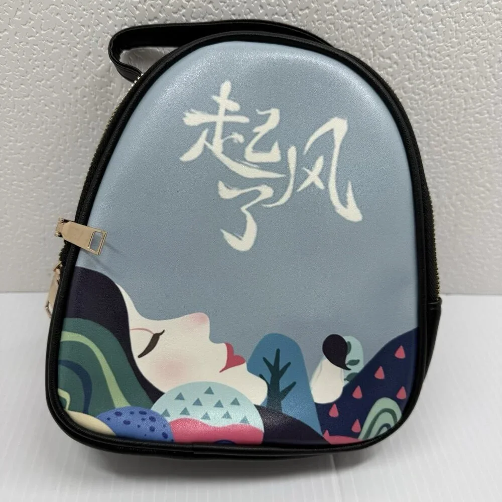 Japanese Mini Backpack Purse Crossbody Convertible Multi Strap Graphic Art  Bag